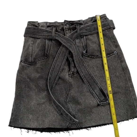 We The Free Black Button Fly Mini Skirt Size 26 - Picture 6 of 7